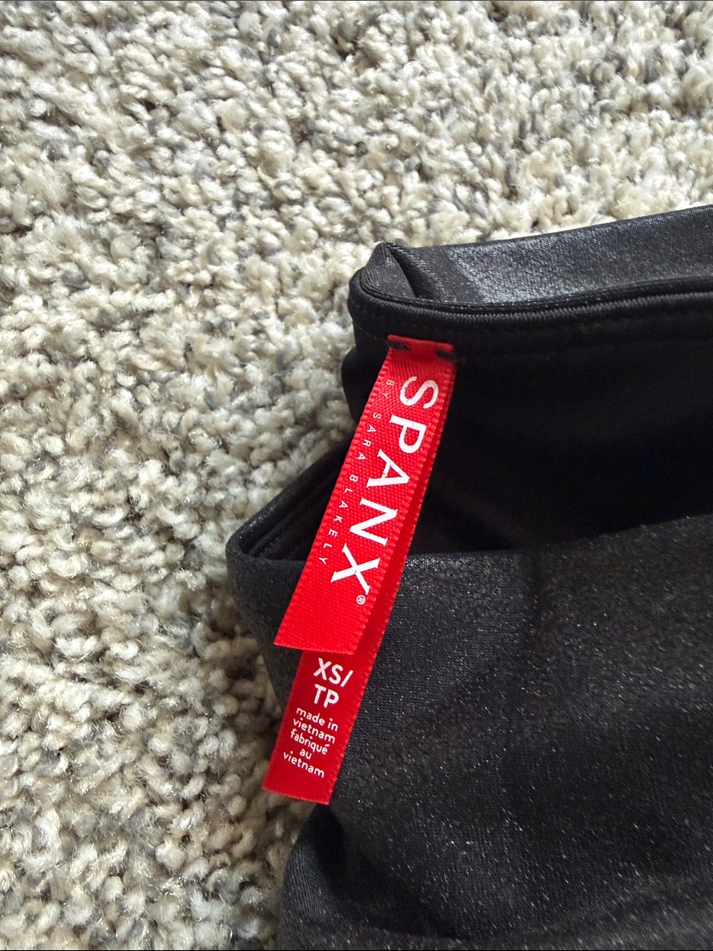 SPANX Black Motto Faux Leather Leggings - Picture 3 of 6